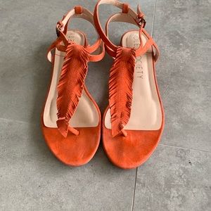 Sole Society Orange thong style sandal